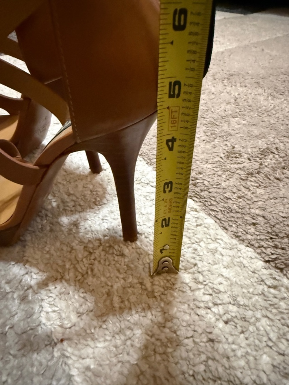 Polo by Ralph Lauren Tan Leather Crisscross Ankle Strap Heels- Size 36.5 - Picture 3 of 7